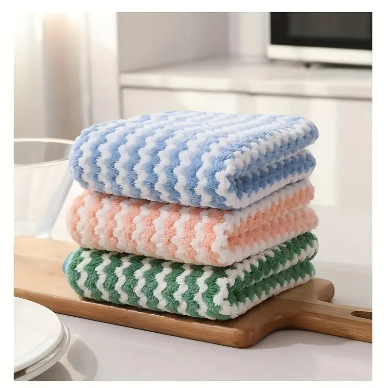 Set 10 lavete super absorbante pentru curatat - model valuri
