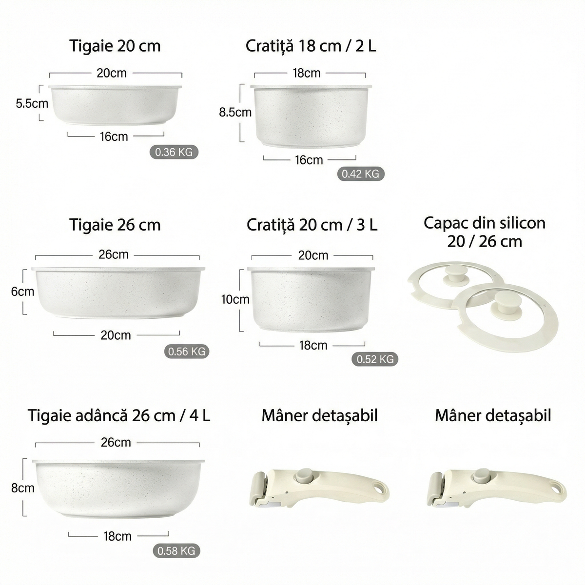 Set de Vase de Gătit 9 Piese