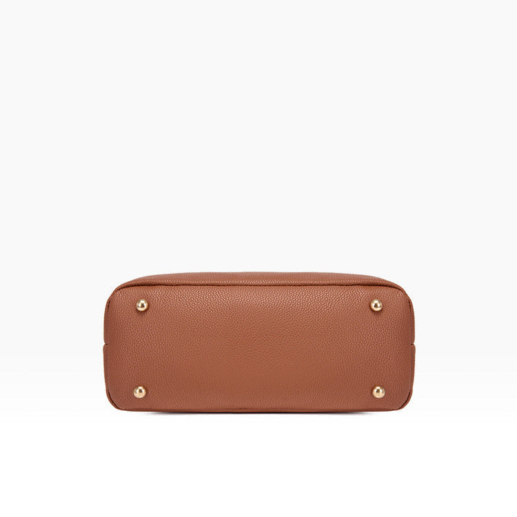 Set 6 Genti din Piele Ecologica, Model Granulat, Cognac