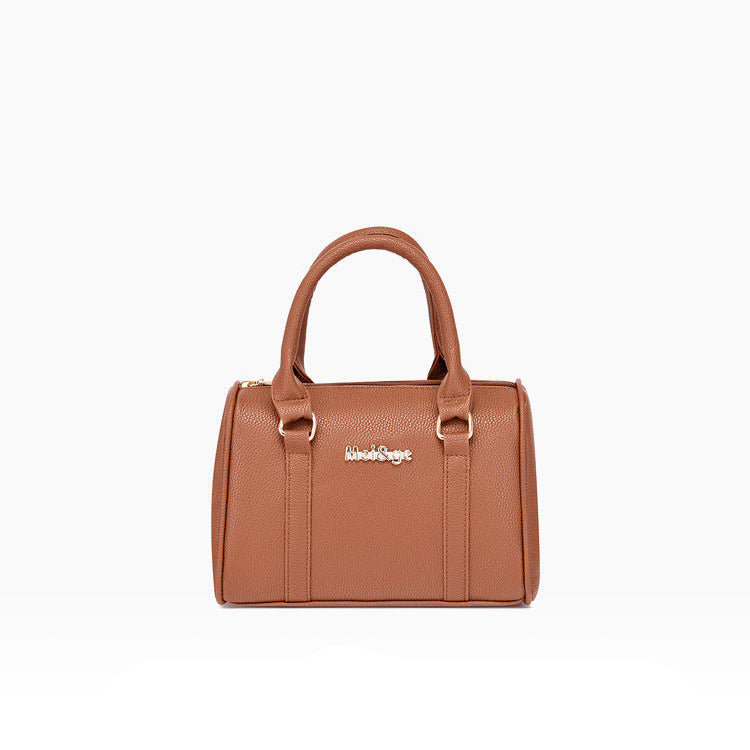 Set 6 Genti din Piele Ecologica, Model Granulat, Cognac