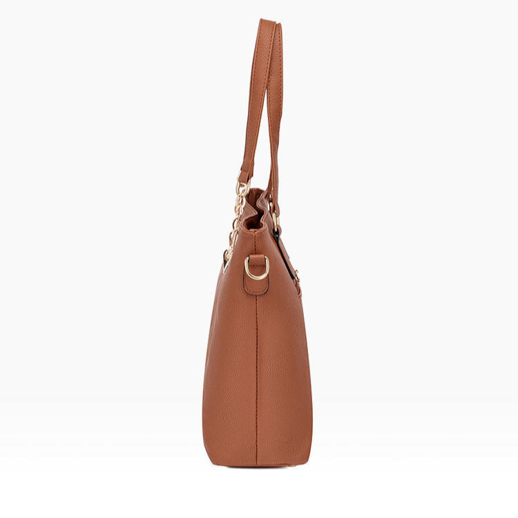 Set 6 Genti din Piele Ecologica, Model Granulat, Cognac