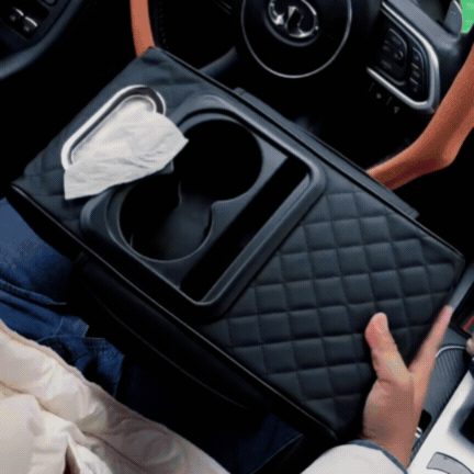 Suport Ergonomic pentru Cotieră Auto din Piele