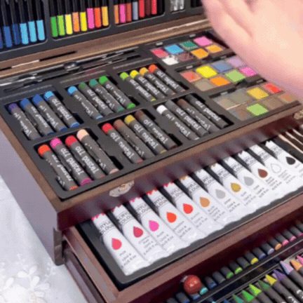 Set de Pictură și Desen din Lemn din 143 de Piese
