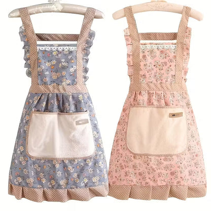 Sort floral cu dantela, Albastru