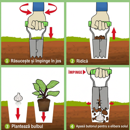Instrument pentru Plantarea de Plante din Oțel Inoxidabil