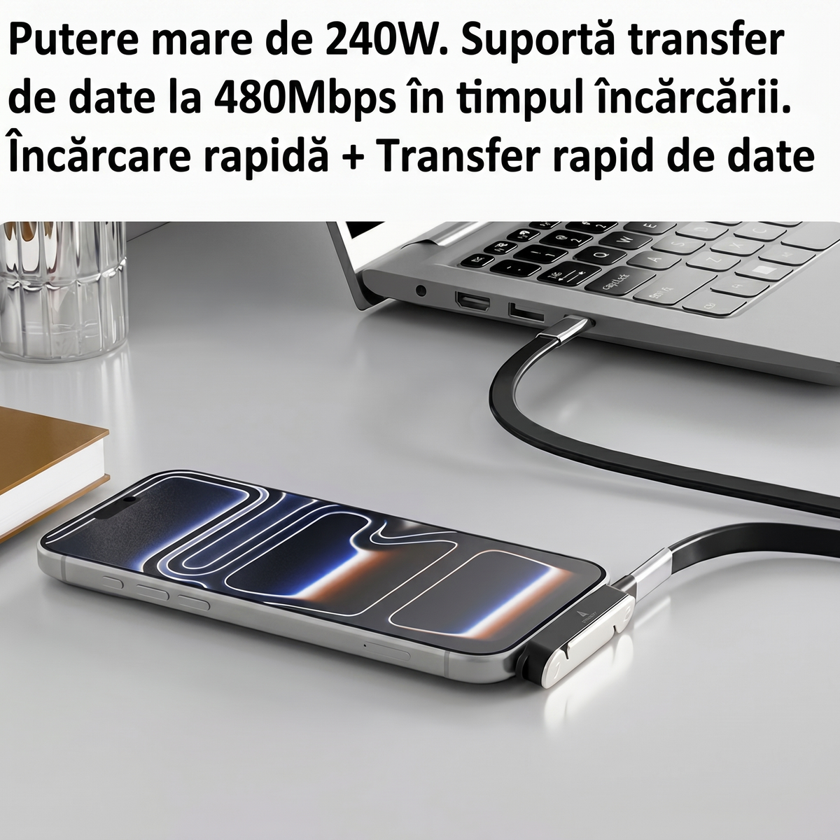 Adaptor Type-C cu Suport Rotativ 360°