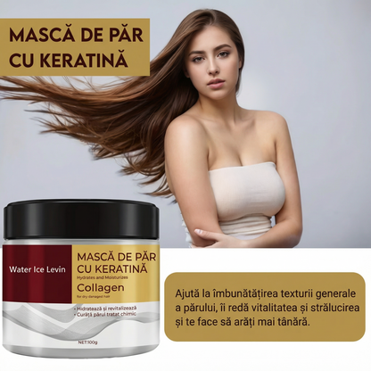 Mască de Păr cu Colagen și Keratină – Reparare, Hidratare și Netezire
