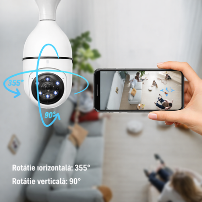 Cameră de Securitate Inteligentă cu Vizualizare Panoramică 360°