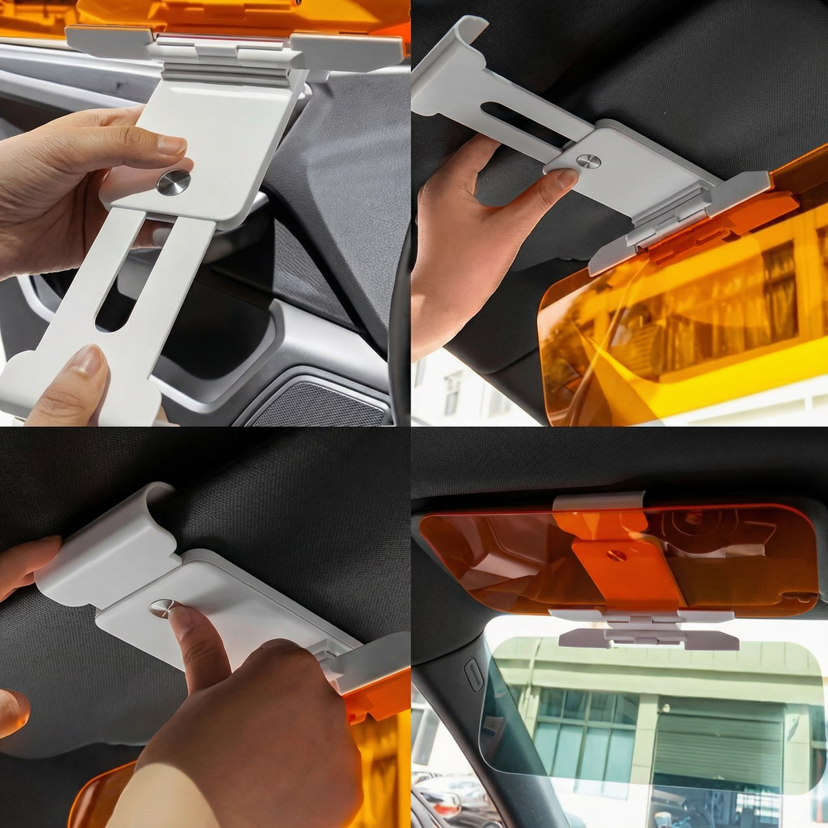 Parasolar 2 în 1 Polarizat pentru Parbriz cu Reducere a Reflexelor și Protecție UV, Potrivit pentru Utilizare Zi și Noapte