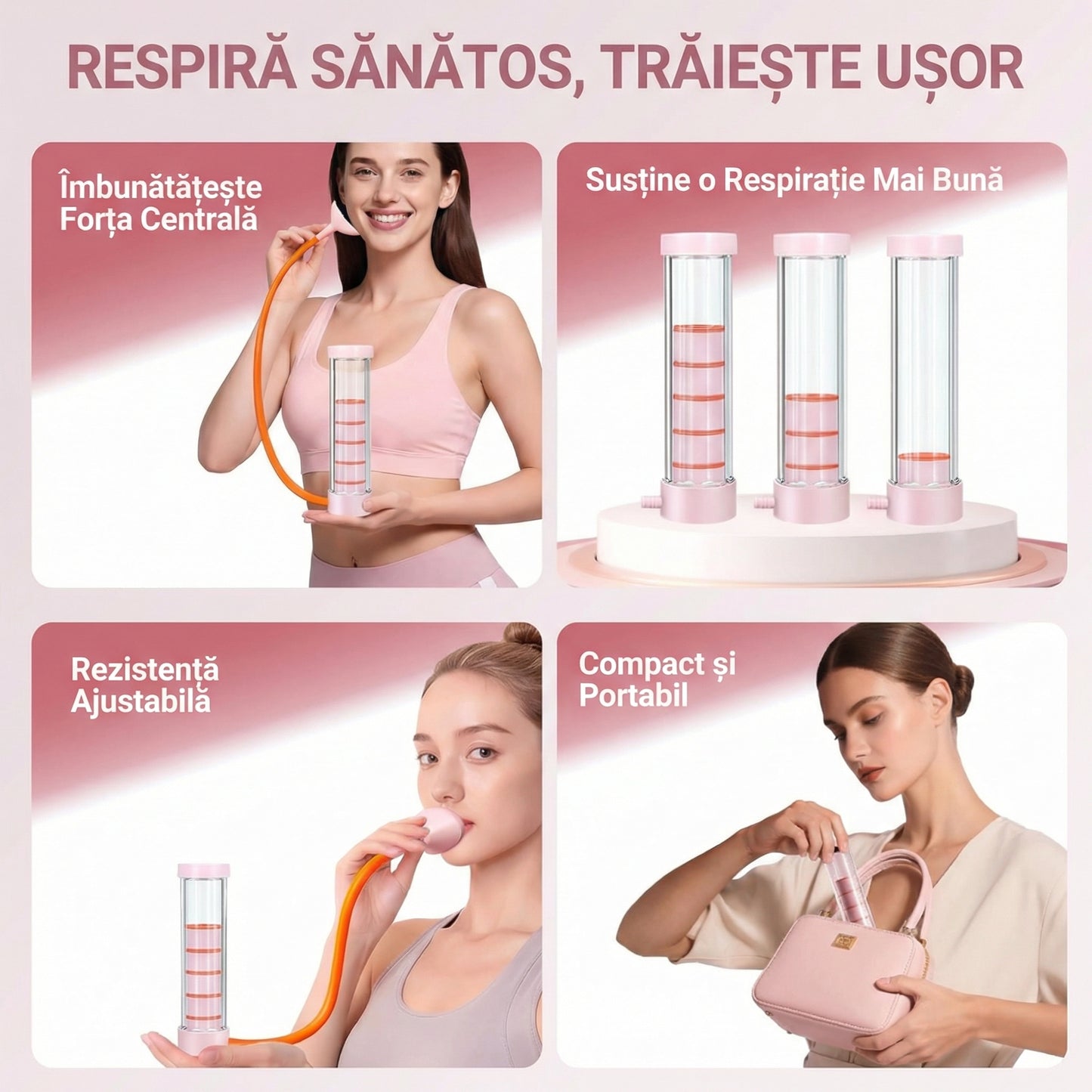 Antrenor de Respirație Profundă Natural pentru Plămâni