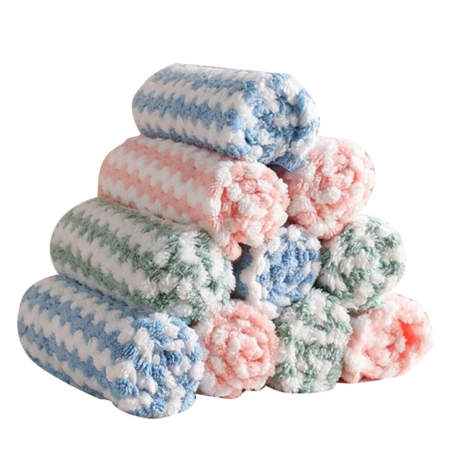 Set 10 lavete super absorbante pentru curatat - model valuri