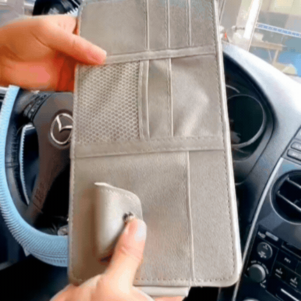 Suport Auto Multifuncțional pentru Ochelari, Carduri și Chitanțe